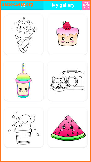 Gradient Kawaii Coloring Book screenshot