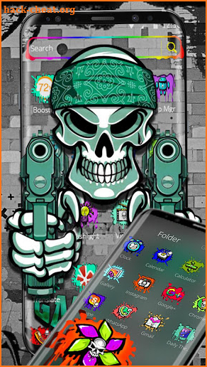 Graffiti Gangster Skull Theme screenshot