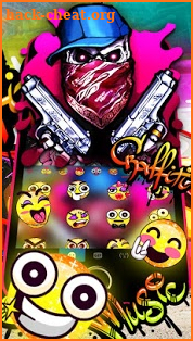 Graffiti Gun Mask Skull Keyboard Theme screenshot