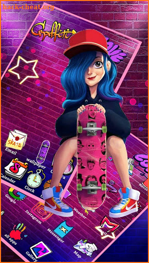 Graffiti, Skater, Girl Themes & Wallpapers screenshot