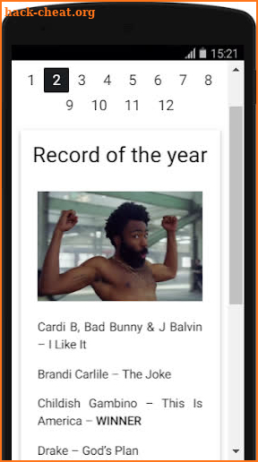 Grammy Awards 2019 Winners screenshot