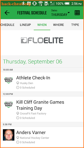 Granite Games Event Guide screenshot