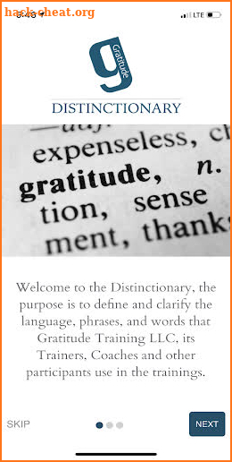 Gratitude Distinctionary screenshot