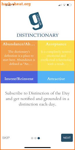 Gratitude Distinctionary screenshot