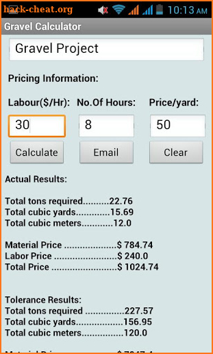 Gravel Calculator screenshot