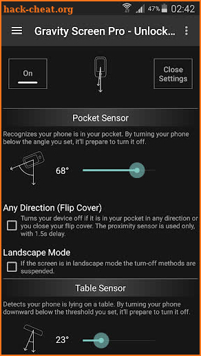 Gravity Screen - On/Off screenshot