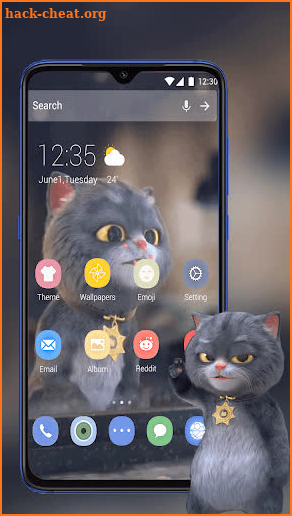 Gray Cute Cat Live Wallpaper screenshot