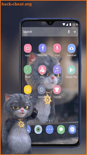 Gray Cute Cat Live Wallpaper screenshot