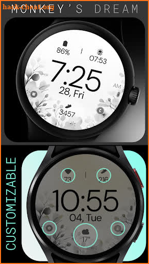 Gray Floral elegant watch face screenshot