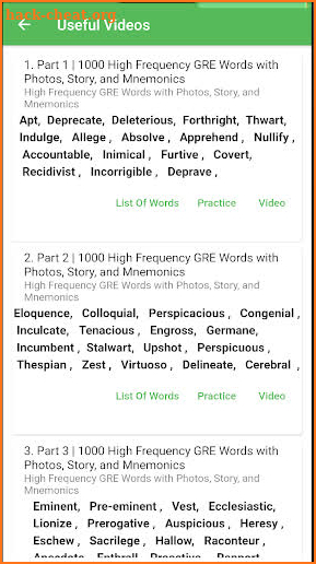 GRE Vocabulary screenshot