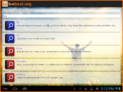 Greek and Hebrew Study Bible screenshot