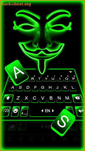 Green Anonymous Keyboard Background screenshot