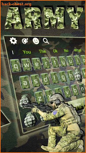 Green Army Camouflage Keyboard screenshot