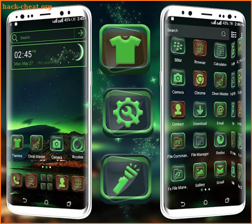 Green Aurora Launcher Theme screenshot