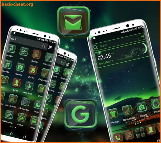 Green Aurora Launcher Theme screenshot