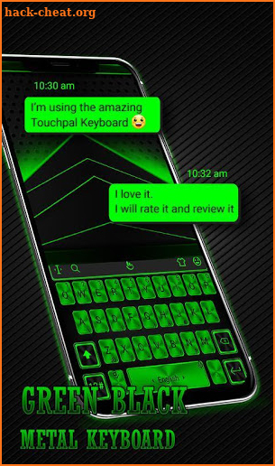 Green Black Metal Keyboard Theme screenshot