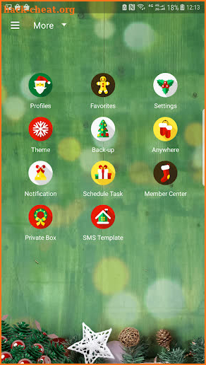Green Christmas Next SMS skin screenshot