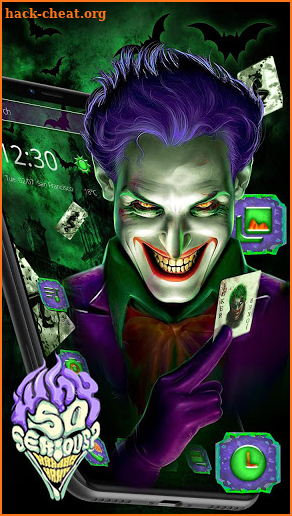 Green Creepy Smile Joker Theme screenshot