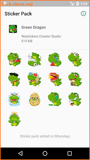 Green Dragon Stickers for WhatsApp - WAStickerapps screenshot