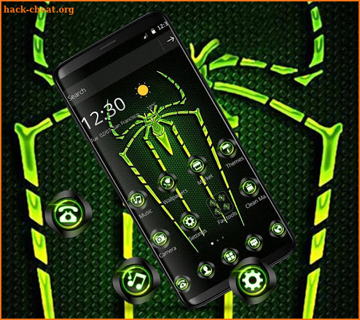 Green Fluorescent Spider Theme screenshot