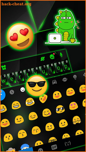 Green Glass Tech Keyboard Theme screenshot