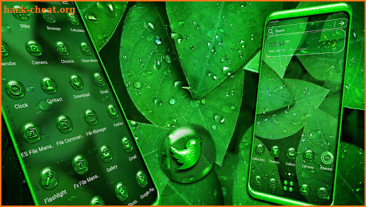 Green Leaf Water Drop Theme screenshot