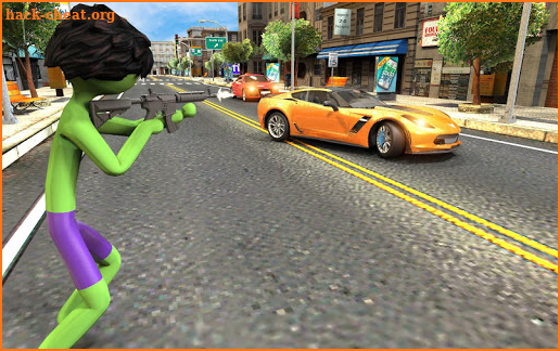 Green Monster Stickman Rope Hero Crime Simulator screenshot