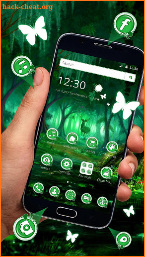 Green Nature Deer Love Theme screenshot