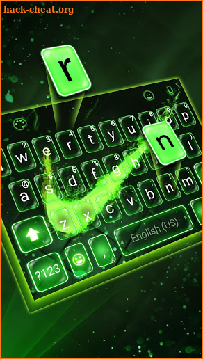 Green Neon Check Keyboard Theme screenshot