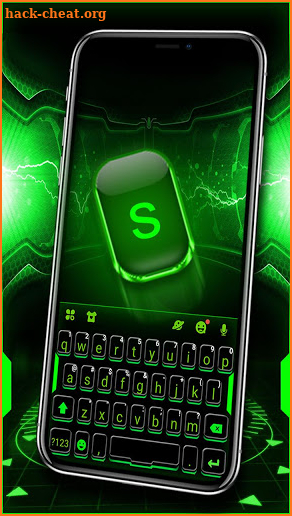 Green Neon Tech Keyboard Theme screenshot