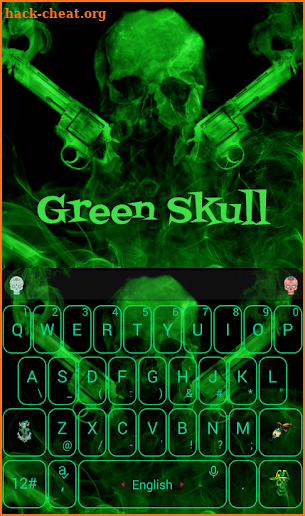 Green Skull Gun Keyboard Theme screenshot