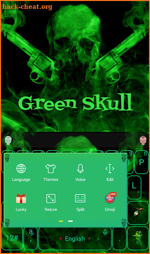 Green Skull Gun Keyboard Theme screenshot