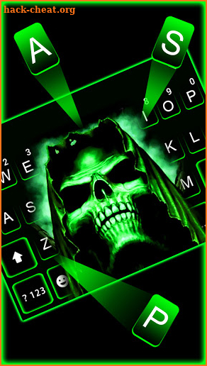 Green Skull Live Keyboard Background screenshot