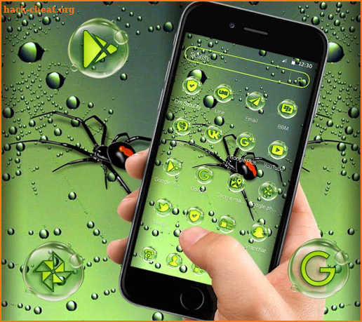 Green Water Drop Spider Theme screenshot