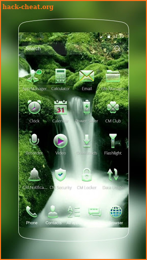 Green Waterfall Live Theme screenshot