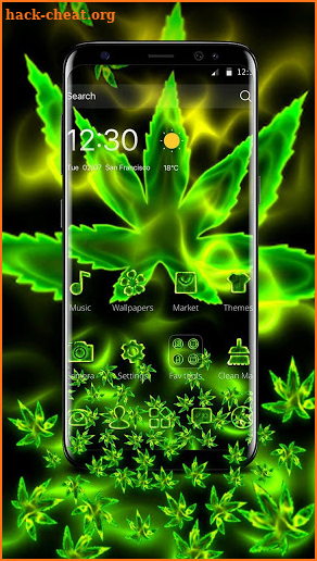 Green Weed Rasta Gravity 3D Theme screenshot