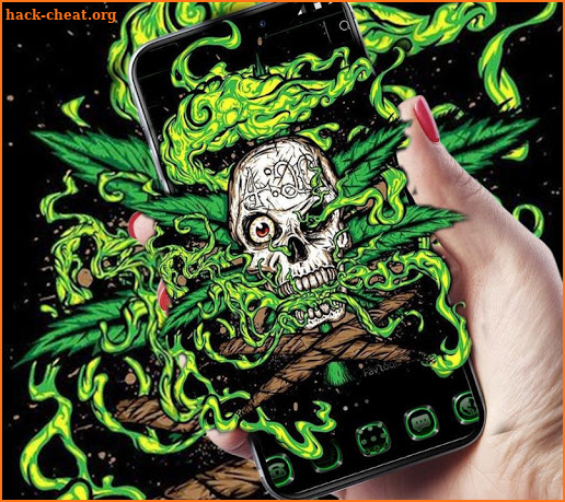 Green Weed Skull Theme screenshot