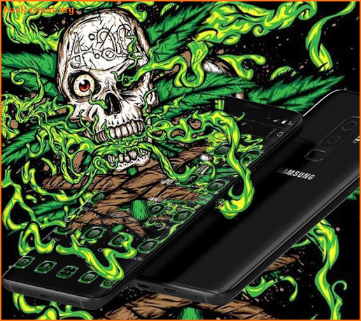 Green Weed Skull Theme screenshot