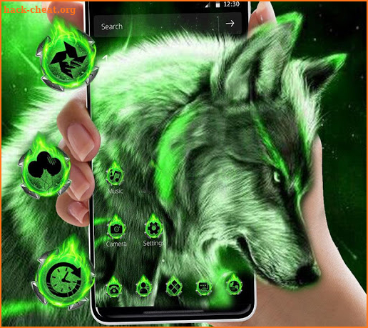 Green Wild Vivid Wolf Theme screenshot