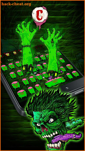 Green Zombie Skull Graffiti Keyboard  Theme screenshot