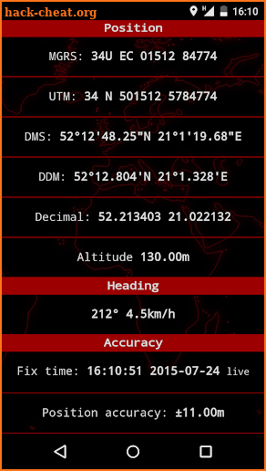 Grid GPS screenshot