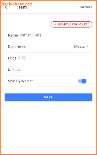 Grocery List Organizer screenshot