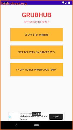 GrubHub Coupon Deals :Save money on food delivery screenshot