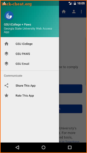 GSU Paws & iCollege screenshot