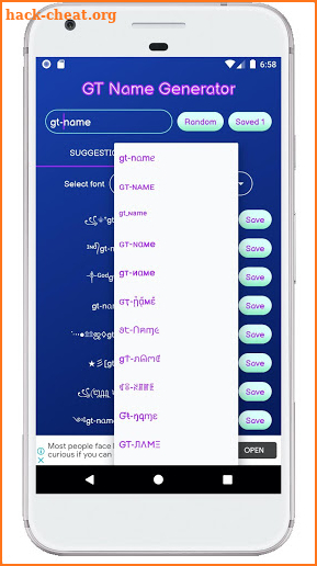 GT Nickname Generator screenshot