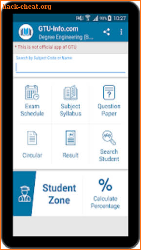 GTU All Info/Result/Time Table/Question Papers screenshot