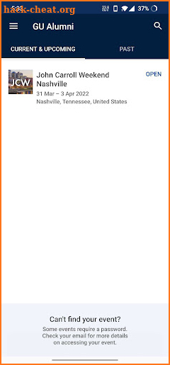 GU Alumni Events screenshot