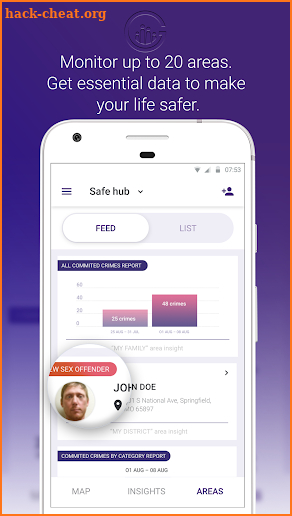 Guardyman: crime and sex offenders monitoring app screenshot