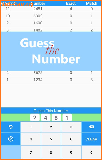Guess The Number screenshot