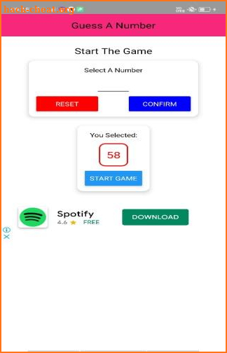 Guessing Numbers screenshot